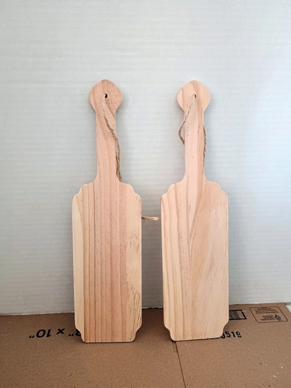 Wooden Party Paddles Set of 2, Tan